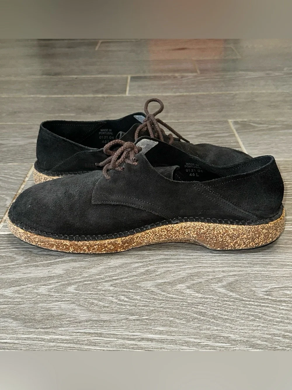 Birkenstock Gary Black Soft Suede Oxford Lace Up Barefoot Casual Men’s 13 Shoe